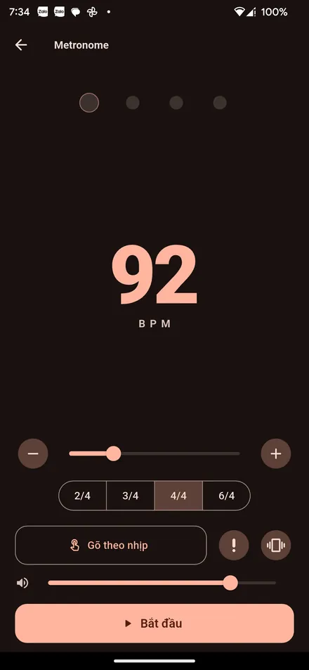 Metronome hiển thị BPM lớn